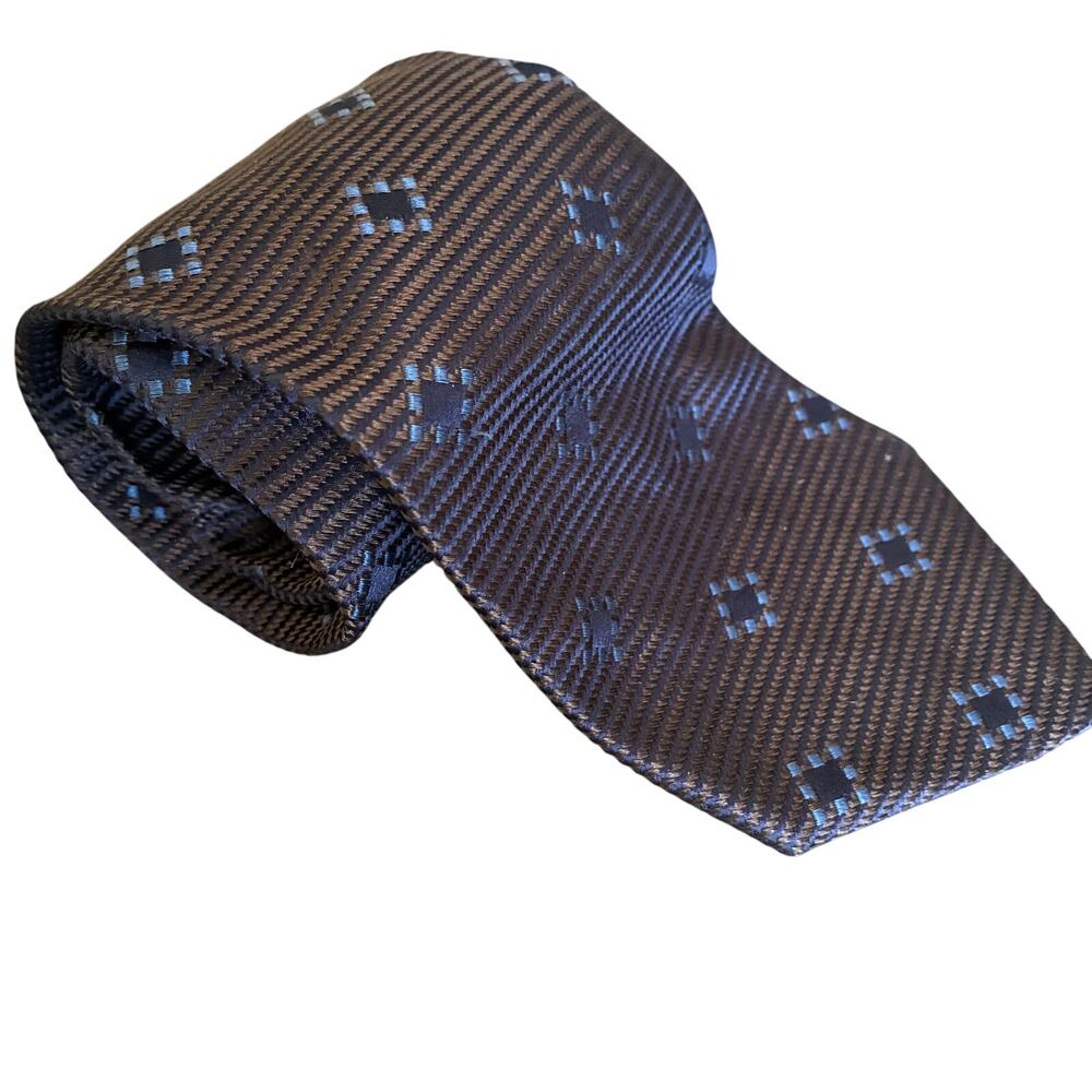 John‎ W. Nordstrom purple blue brown 100% silk men's tie 4 inch made in italy